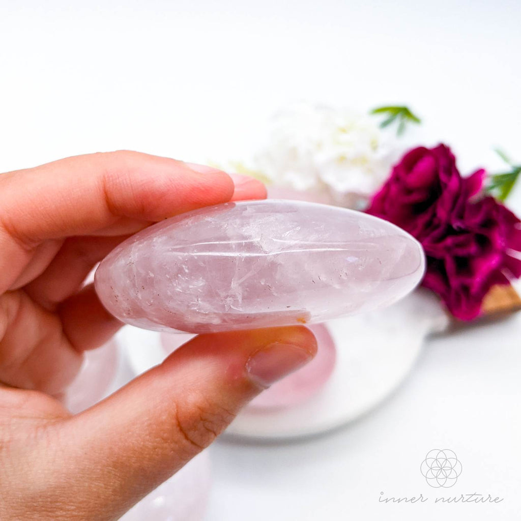 Rose Quartz Palm Stone - Crystal Shop Australia | Inner Nurture Online