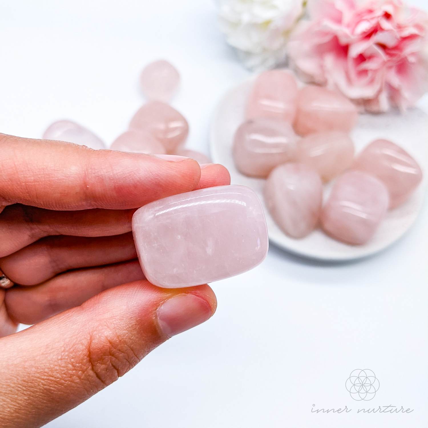 Rose Quartz Tumble - Inner Nurture | Crystal Shop Australia 