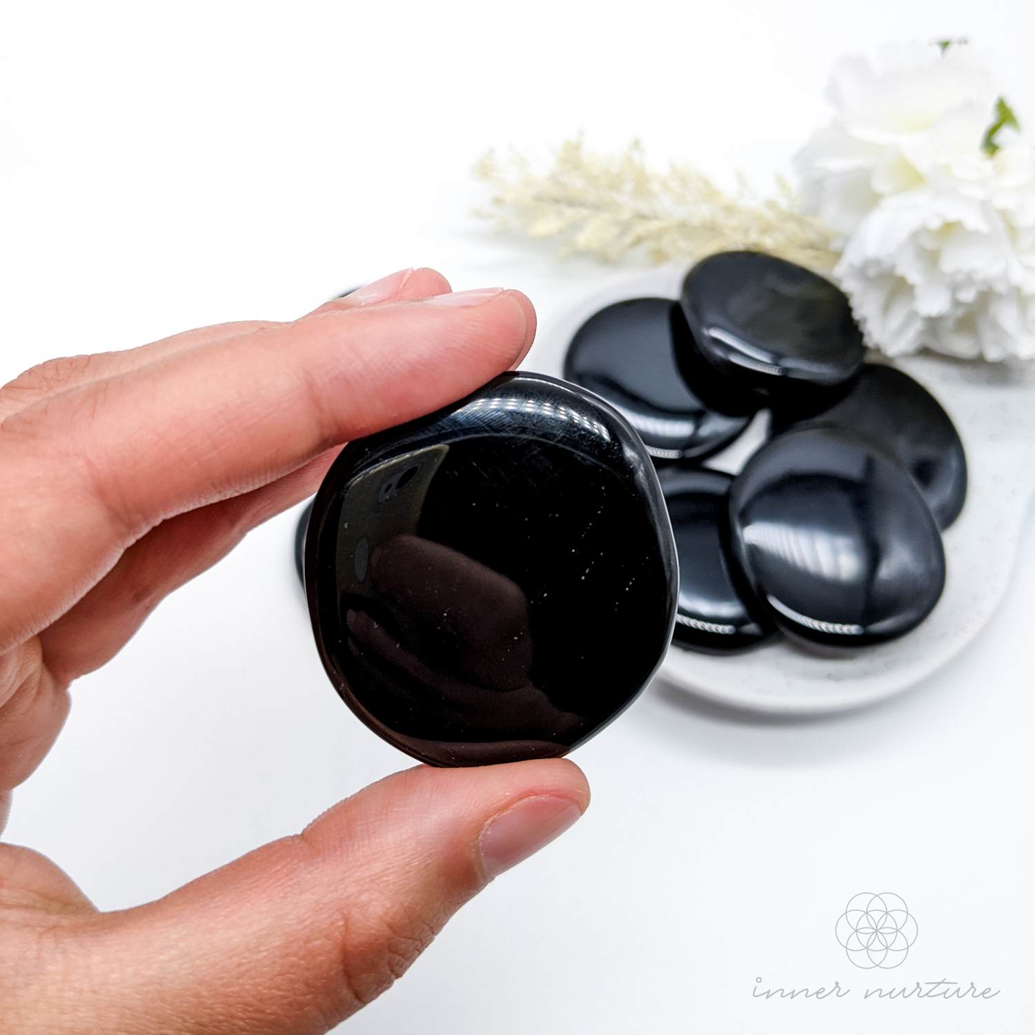 Black Obsidian Palm Stone | Crystal Shop Australia - Inner Nurture