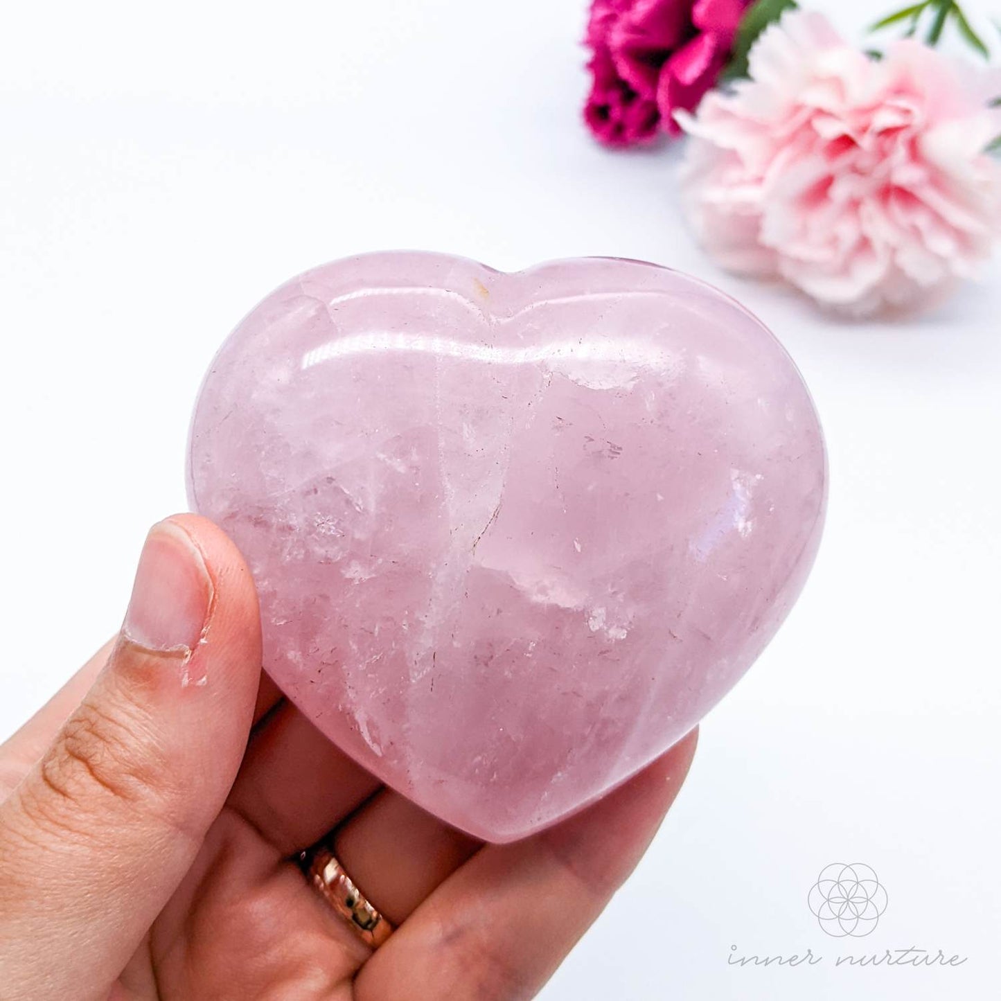 Rose Quartz Heart #4 | Crystal Shop Australia - Inner Nurture