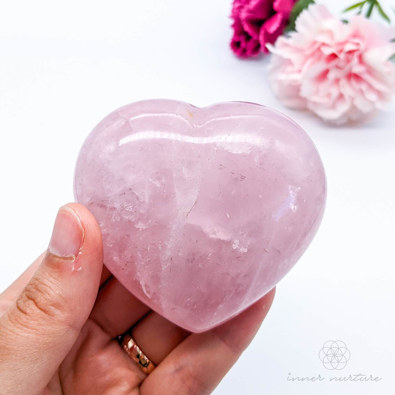 Rose Quartz Heart #4 | Crystal Shop Australia - Inner Nurture