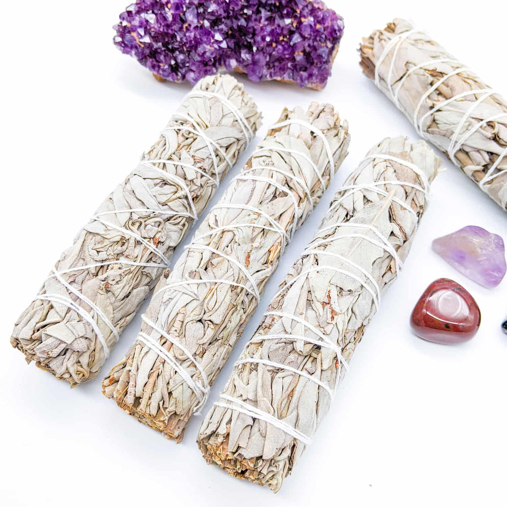 Organic White Sage Smudge Stick - 12-14cm | Crystal & Spiritual Shop Australia - Inner Nurture