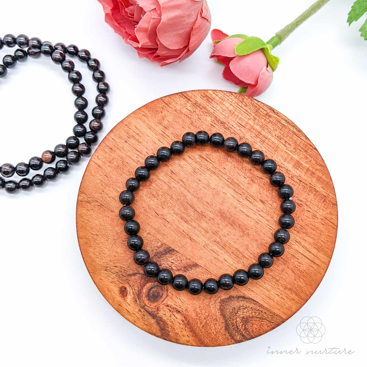 Black Obsidian Bracelet (6mm Polished Beads) | Shop Crystal Jewellery Australia - Inner Nurture
