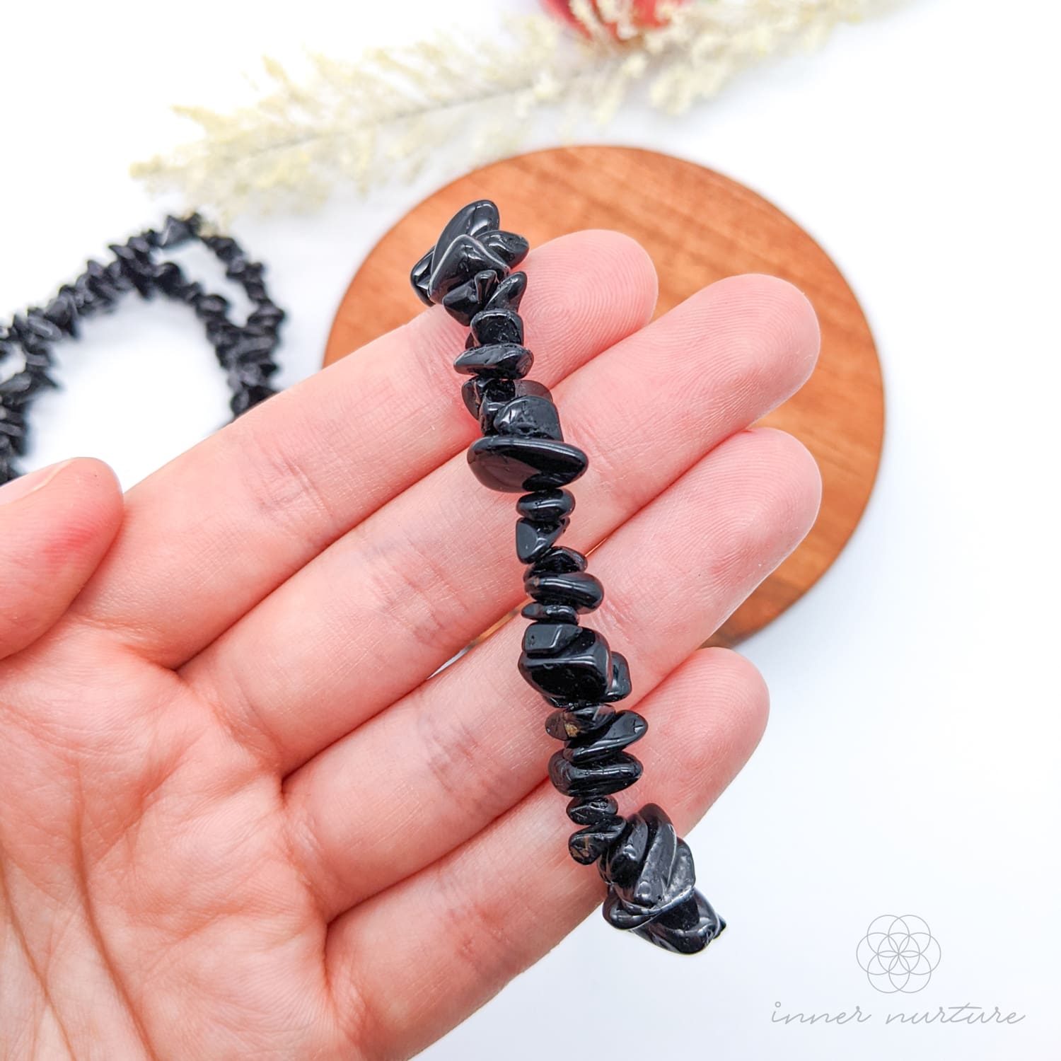 Black Tourmaline Chip Bracelet | Shop Crystal Jewellery Australia - Inner Nurture