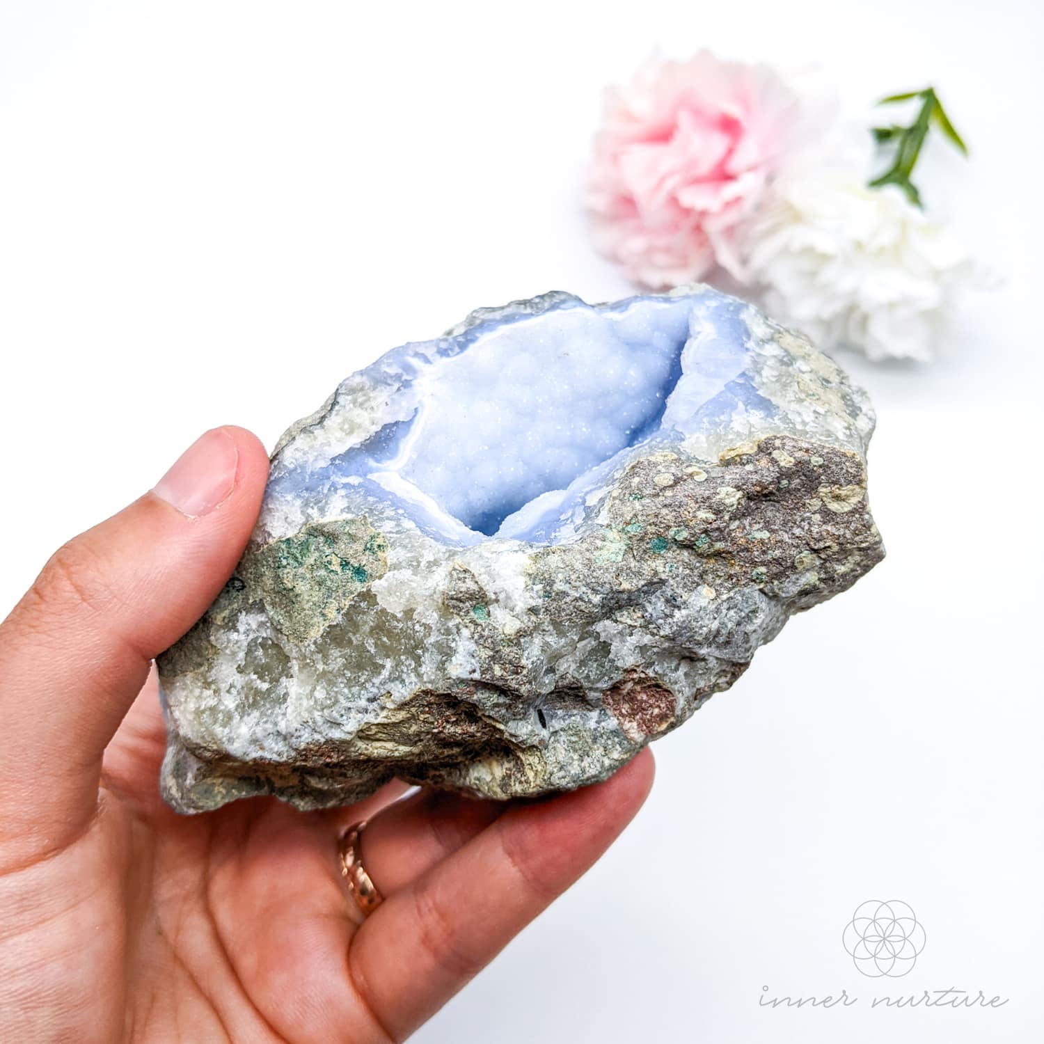 Blue Lace Agate Geode - #1 | Crystal Shop Australia - Inner Nurture