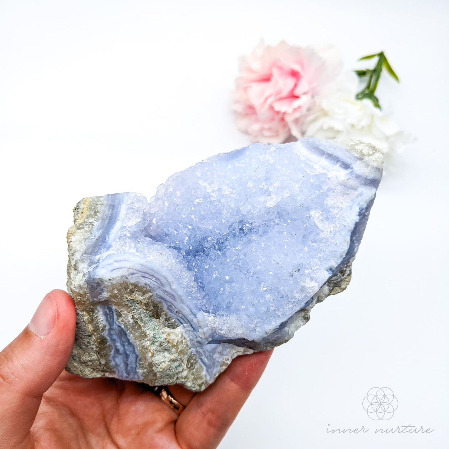 Blue Lace Agate Geode - #4 | Crystal Shop Australia - Inner Nurture
