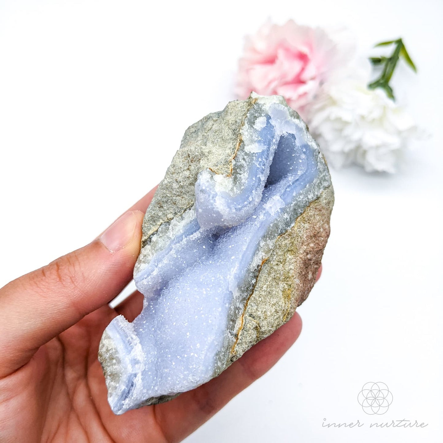 Blue Lace Agate Geode - #8 | Crystal Shop Australia - Inner Nurture