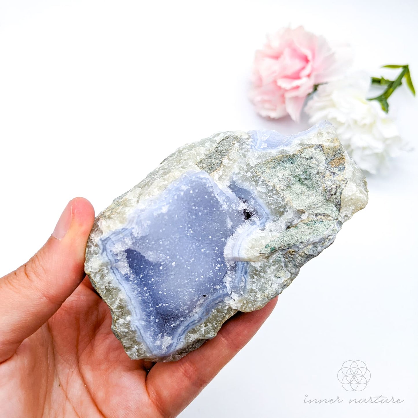 Blue Lace Agate Geode - #10 | Crystal Shop Australia - Inner Nurture