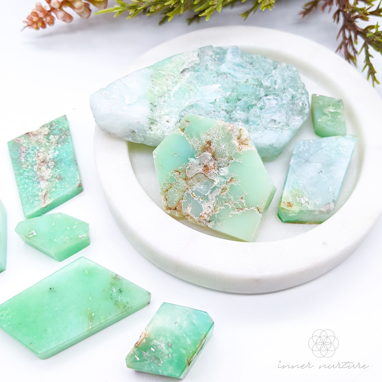 Chrysoprase Semi-Polished Free Form | Crystal Shop Australia - Inner Nurture