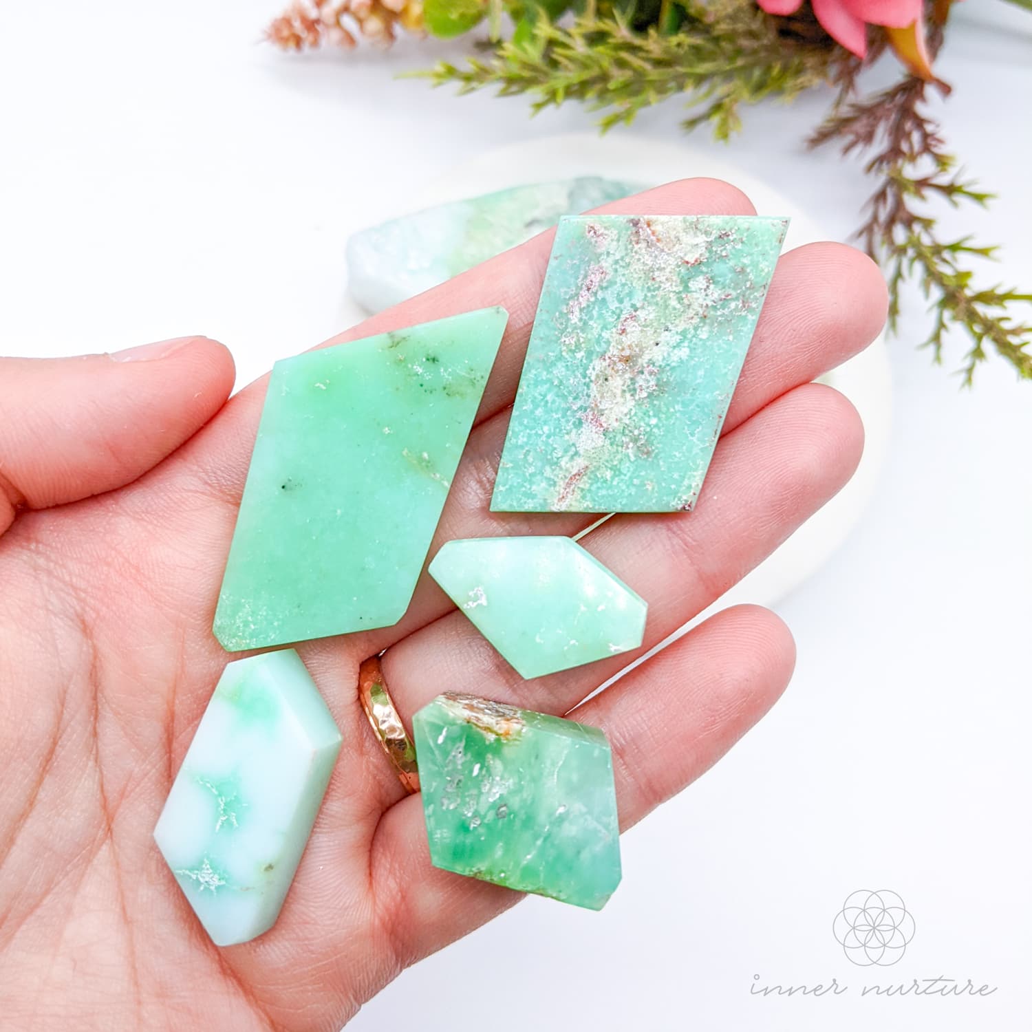 Chrysoprase Semi-Polished Free Form | Crystal Shop Australia - Inner Nurture