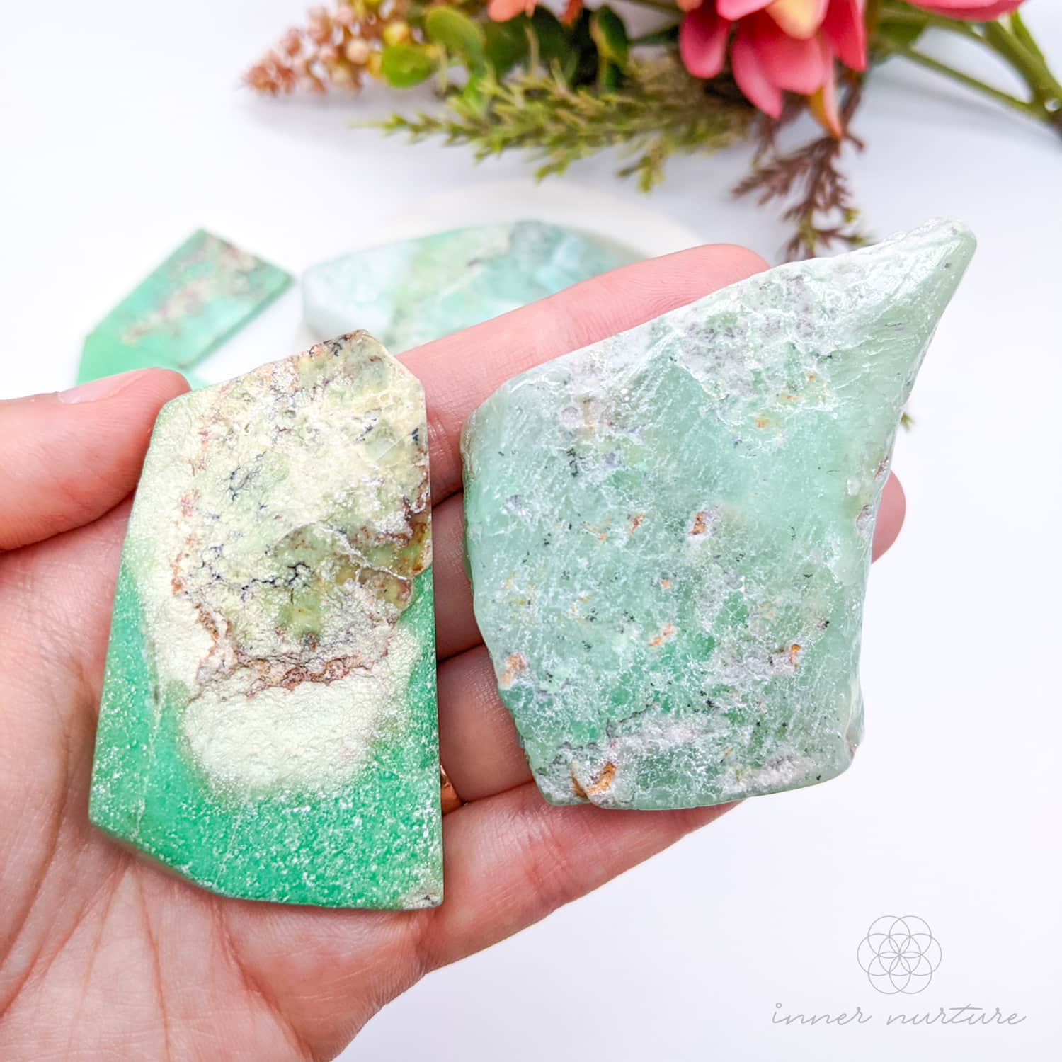 Chrysoprase Semi-Polished Free Form | Crystal Shop Australia - Inner Nurture