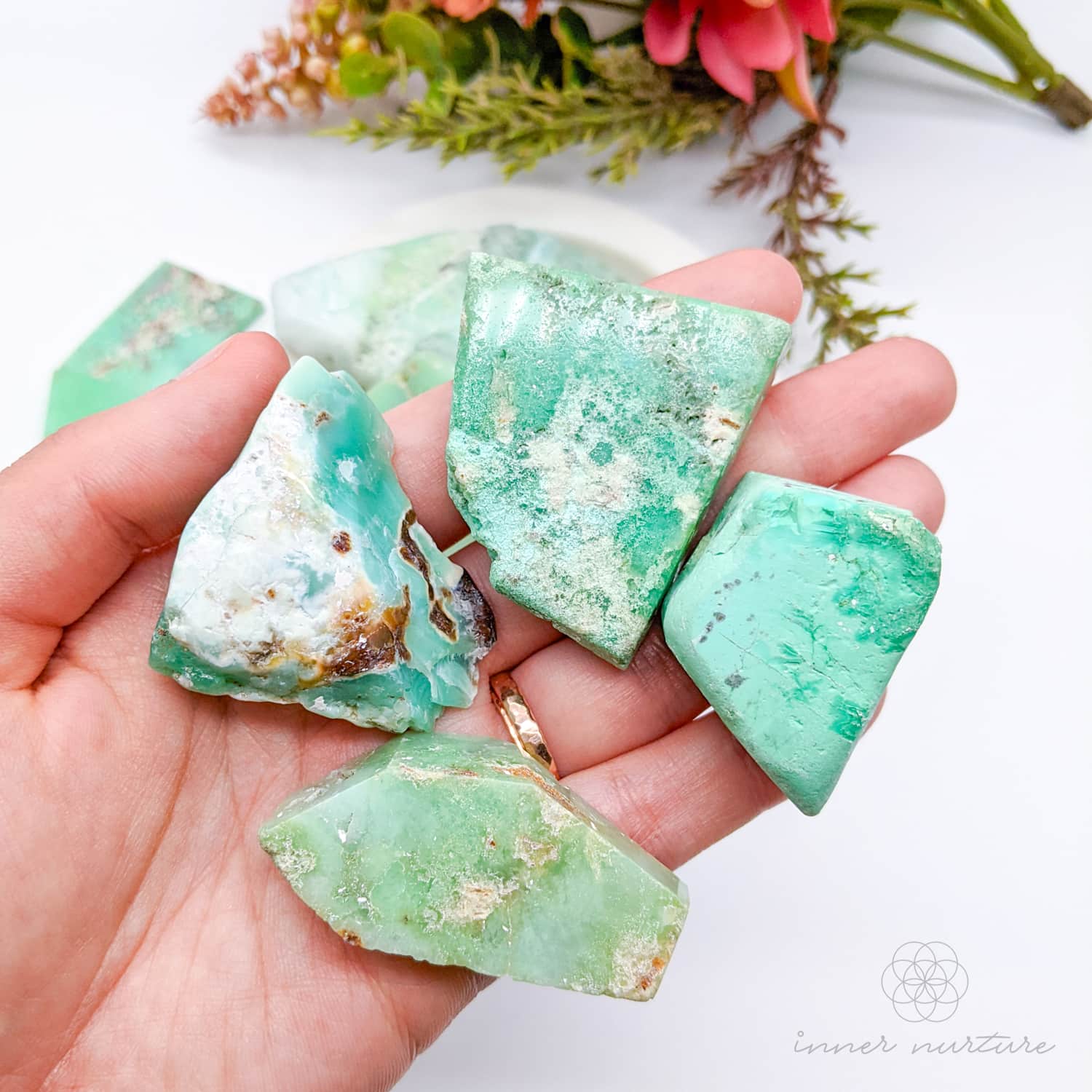 Chrysoprase Semi-Polished Free Form | Crystal Shop Australia - Inner Nurture