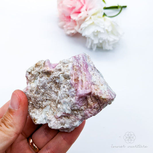 Pink Tourmaline Rough (In Matrix) - #5 | Crystal Shop Australia - Inner Nurture