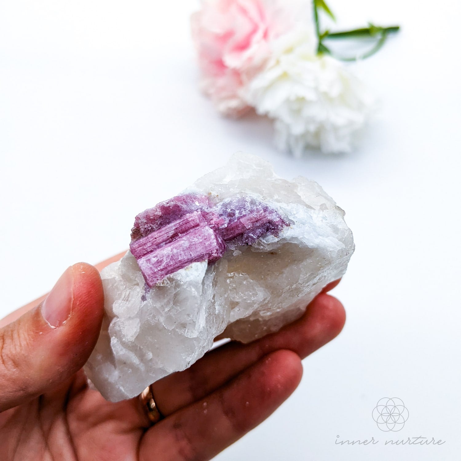 Pink Tourmaline Rough (In Matrix) - #10 | Crystal Shop Australia - Inner Nurture