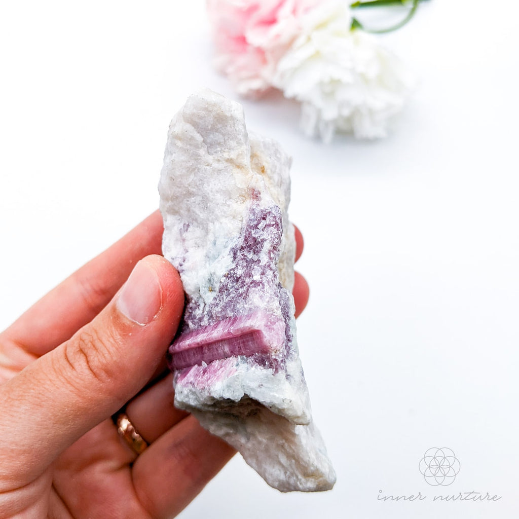 Pink Tourmaline Rough (In Matrix) - #11 | Crystal Shop Australia - Inner Nurture