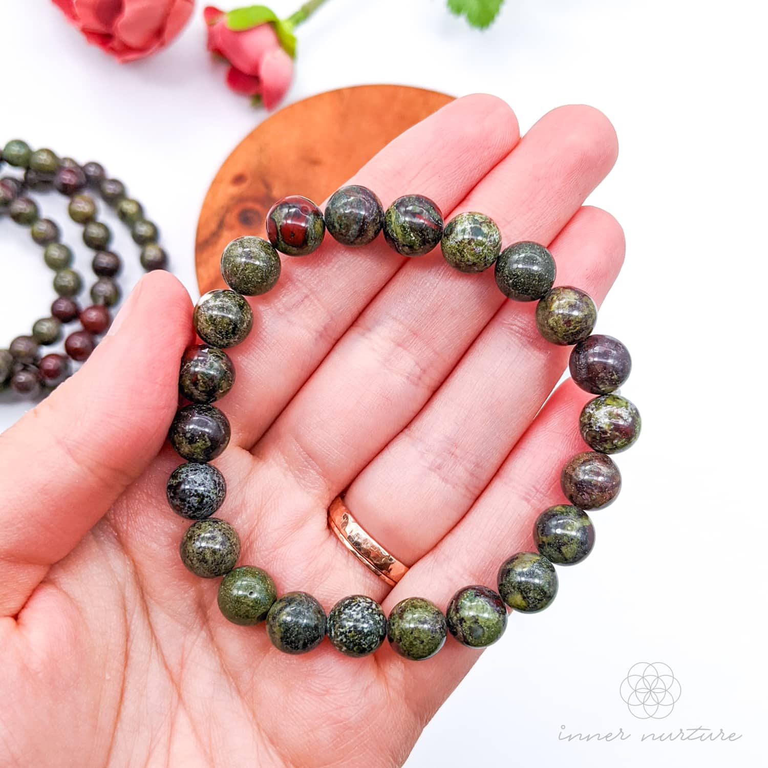 Dragon's Blood Jasper Bracelet (8mm Polished Beads) | Crystal Shop Australia - Inner Nurture