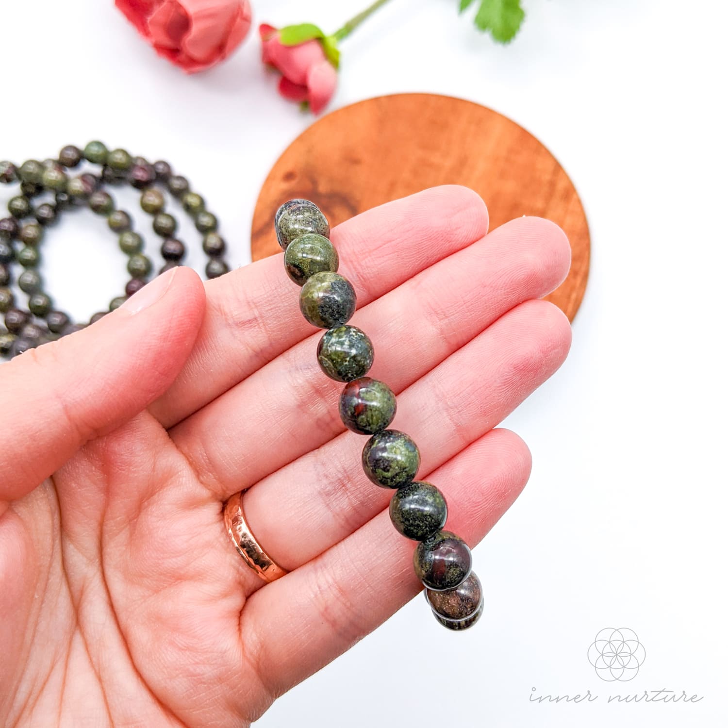 Dragon's Blood Jasper Bracelet (8mm Polished Beads) | Crystal Shop Australia - Inner Nurture