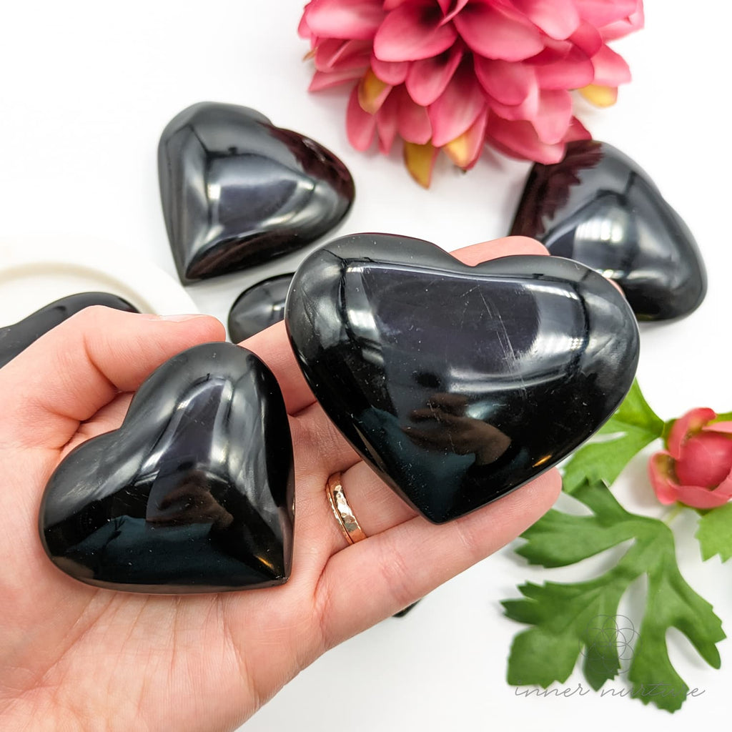 Black Obsidian Puff Heart | Crystal Shop Australia - Inner Nurture