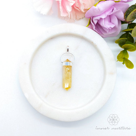 Citrine Double Terminated Pendant - Sterling Silver | Shop Crystal Jewellery Australia - Inner Nurture