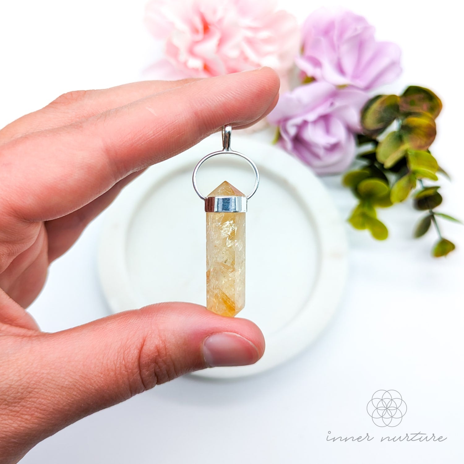 Citrine Double Terminated Pendant - Sterling Silver | Shop Crystal Jewellery Australia - Inner Nurture