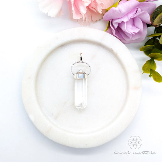 Clear Quartz Double Terminated Pendant - Sterling Silver | Shop Crystal Jewellery Australia - Inner Nurture