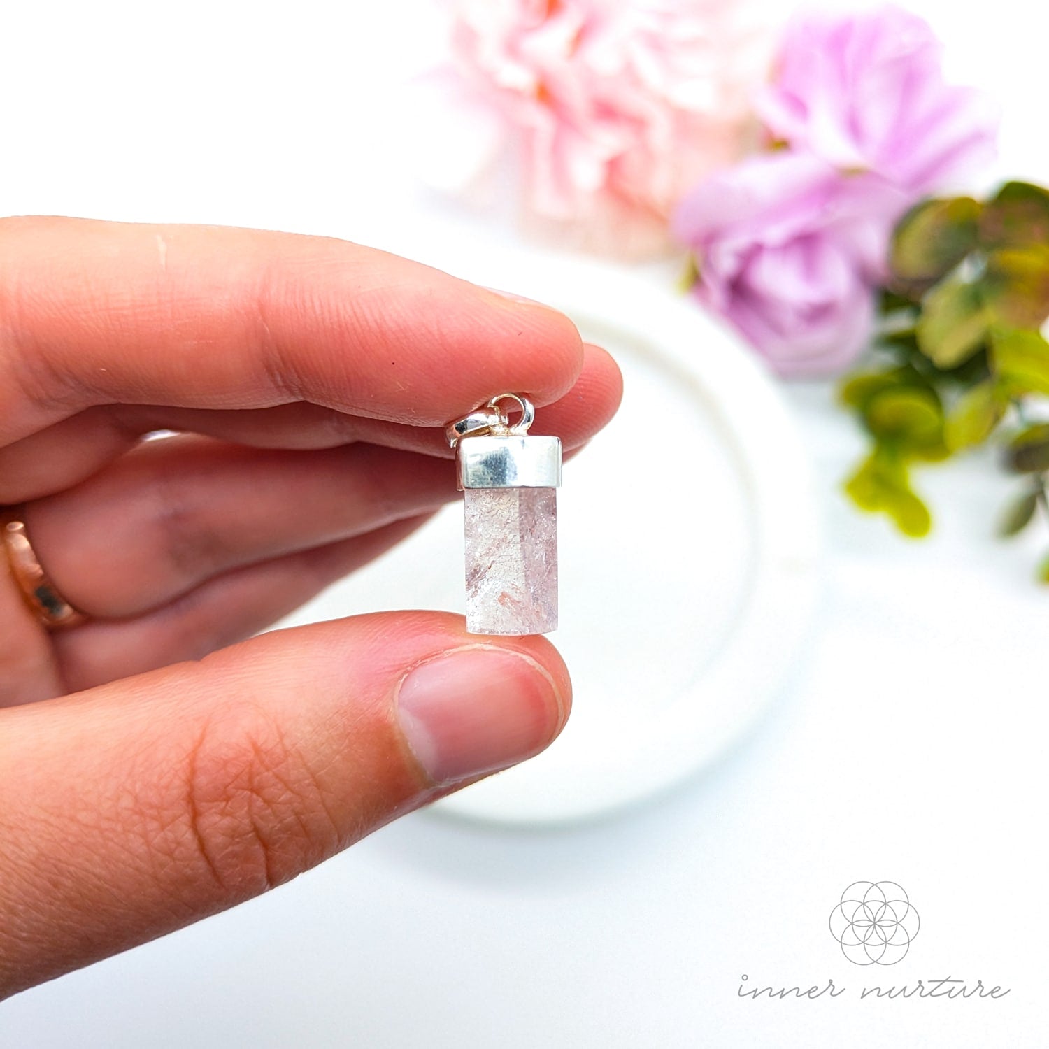 Morganite Pendant - Sterling Silver  | Shop Crystal Jewellery Australia - Inner Nurture