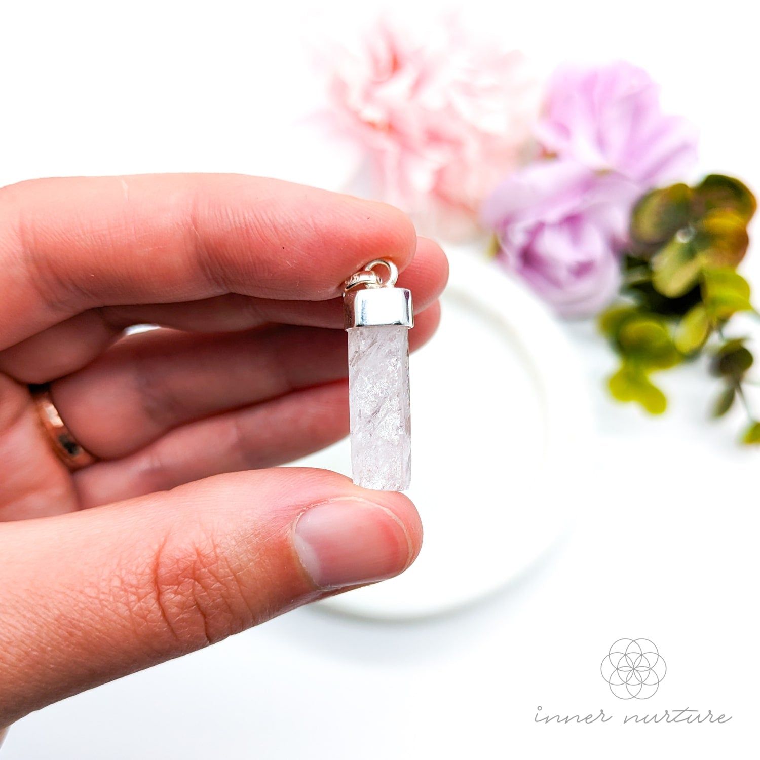 Morganite Pendant - Sterling Silver  | Shop Crystal Jewellery Australia - Inner Nurture
