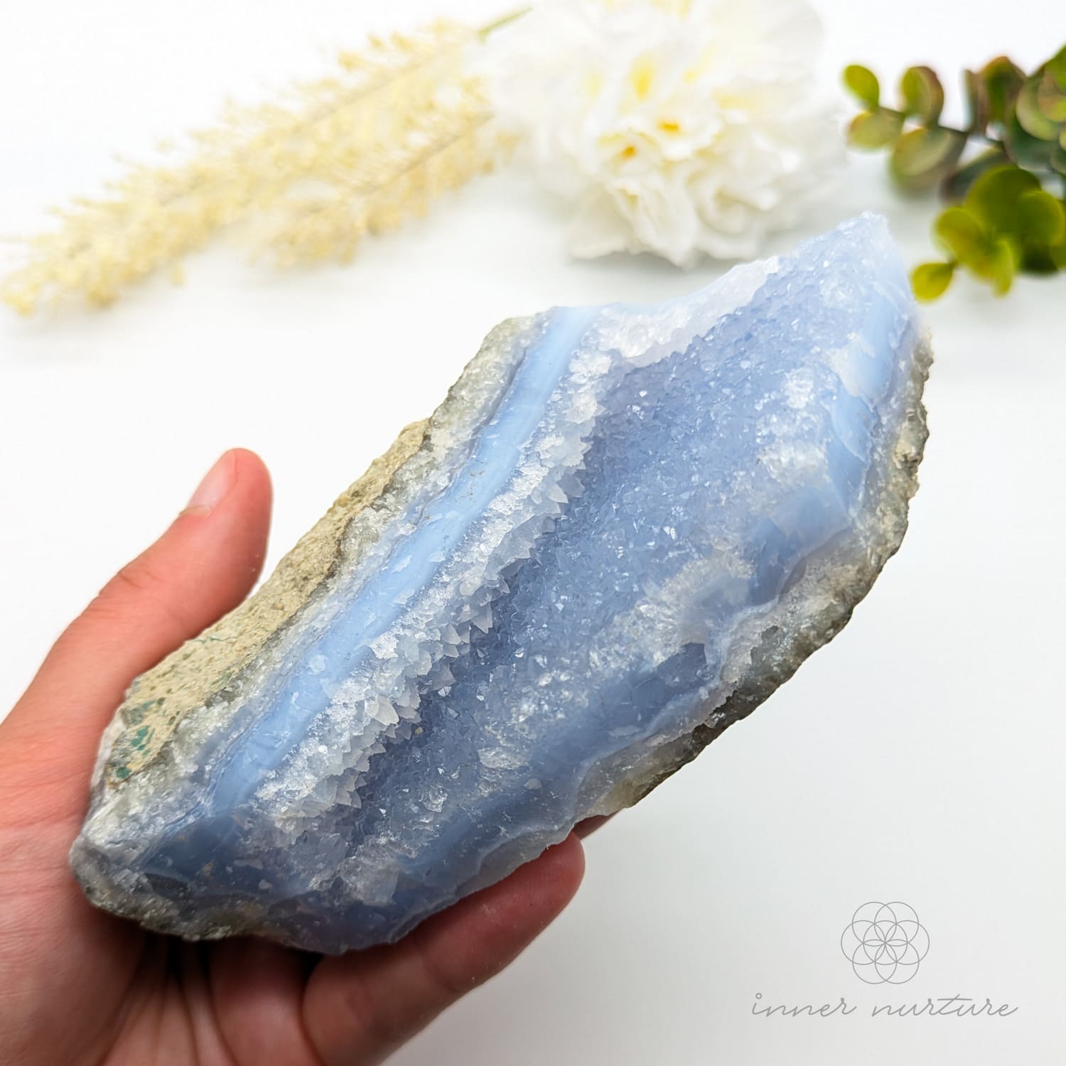 Blue Lace Agate Geode - #4 | Crystal Shop Australia - Inner Nurture