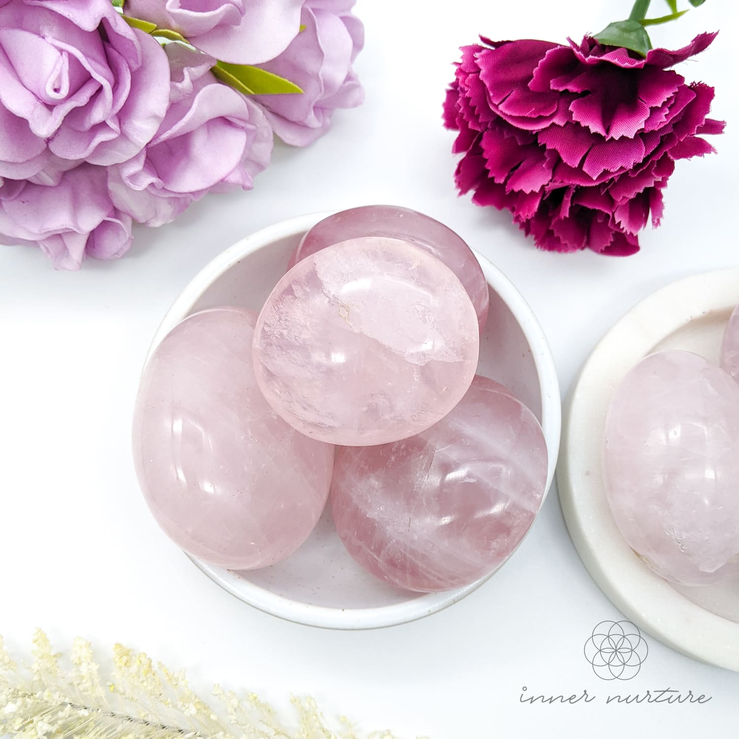 Rose Quartz Palm Stone | Crystal Shop Australia - Inner Nurture