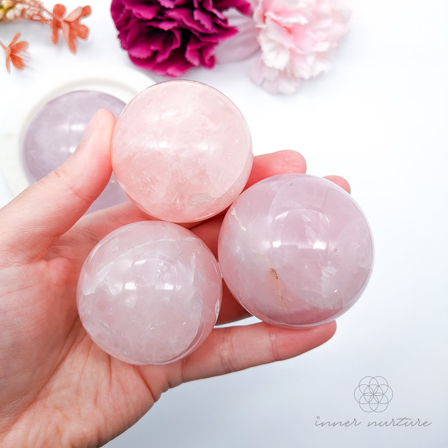 Rose Quartz Sphere | Crystal Shop Australia - Inner Nurture