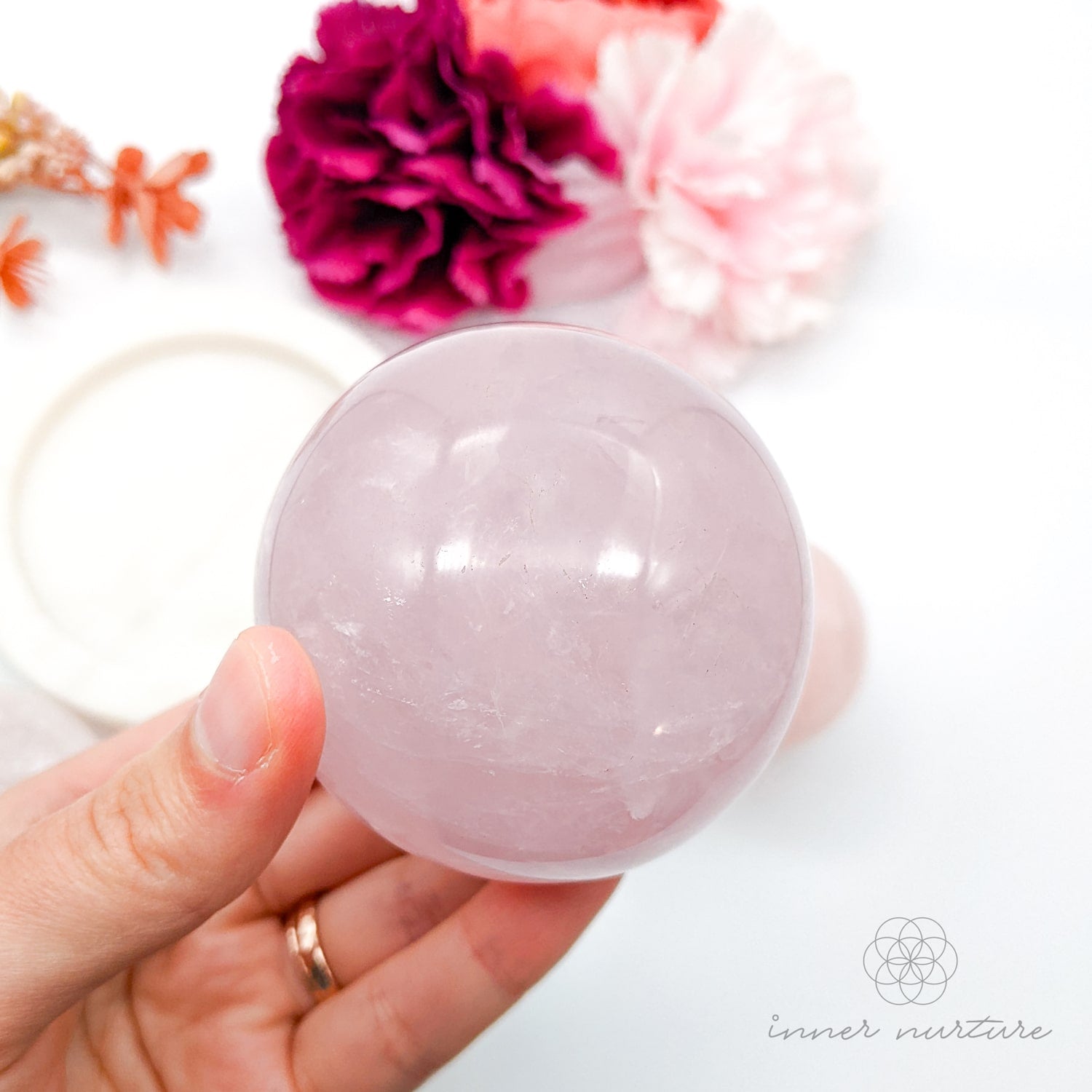 Rose Quartz Sphere | Crystal Shop Australia - Inner Nurture