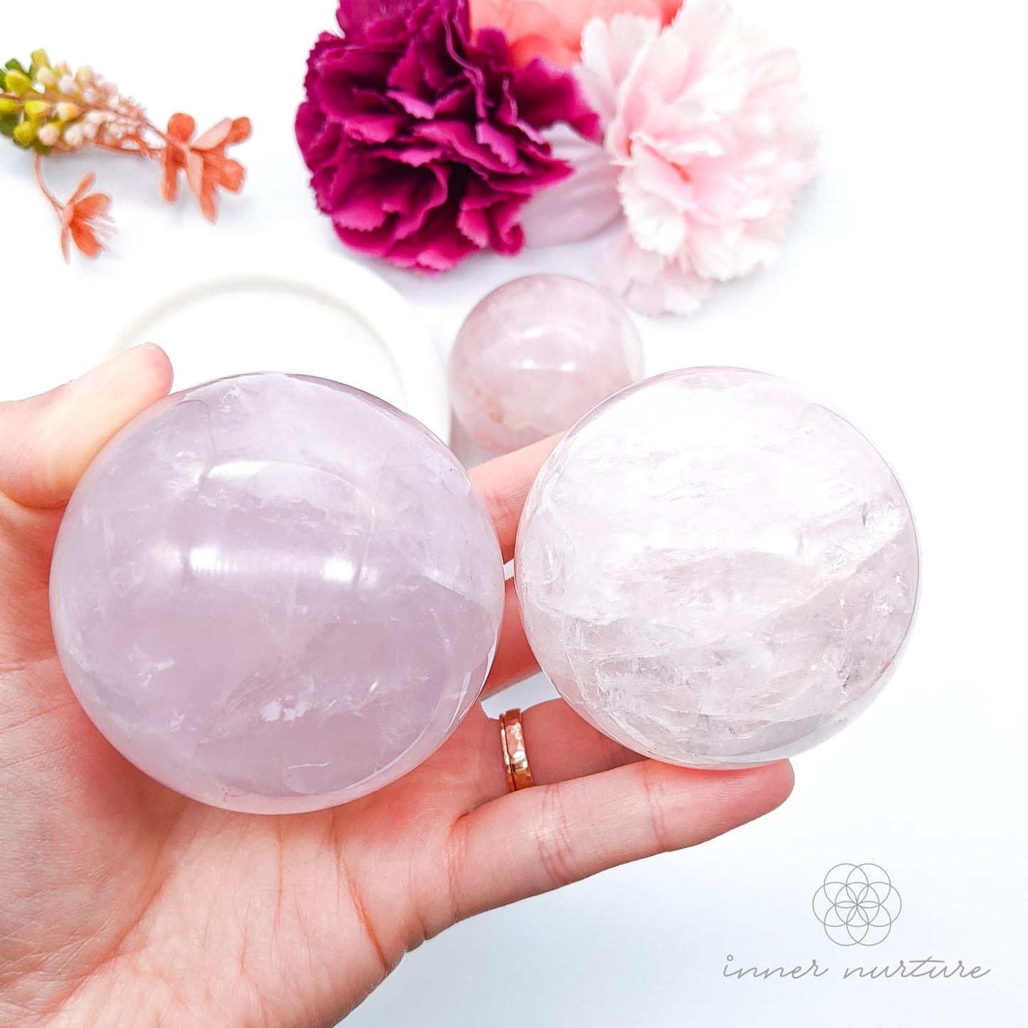 Rose Quartz Sphere | Crystal Shop Australia - Inner Nurture