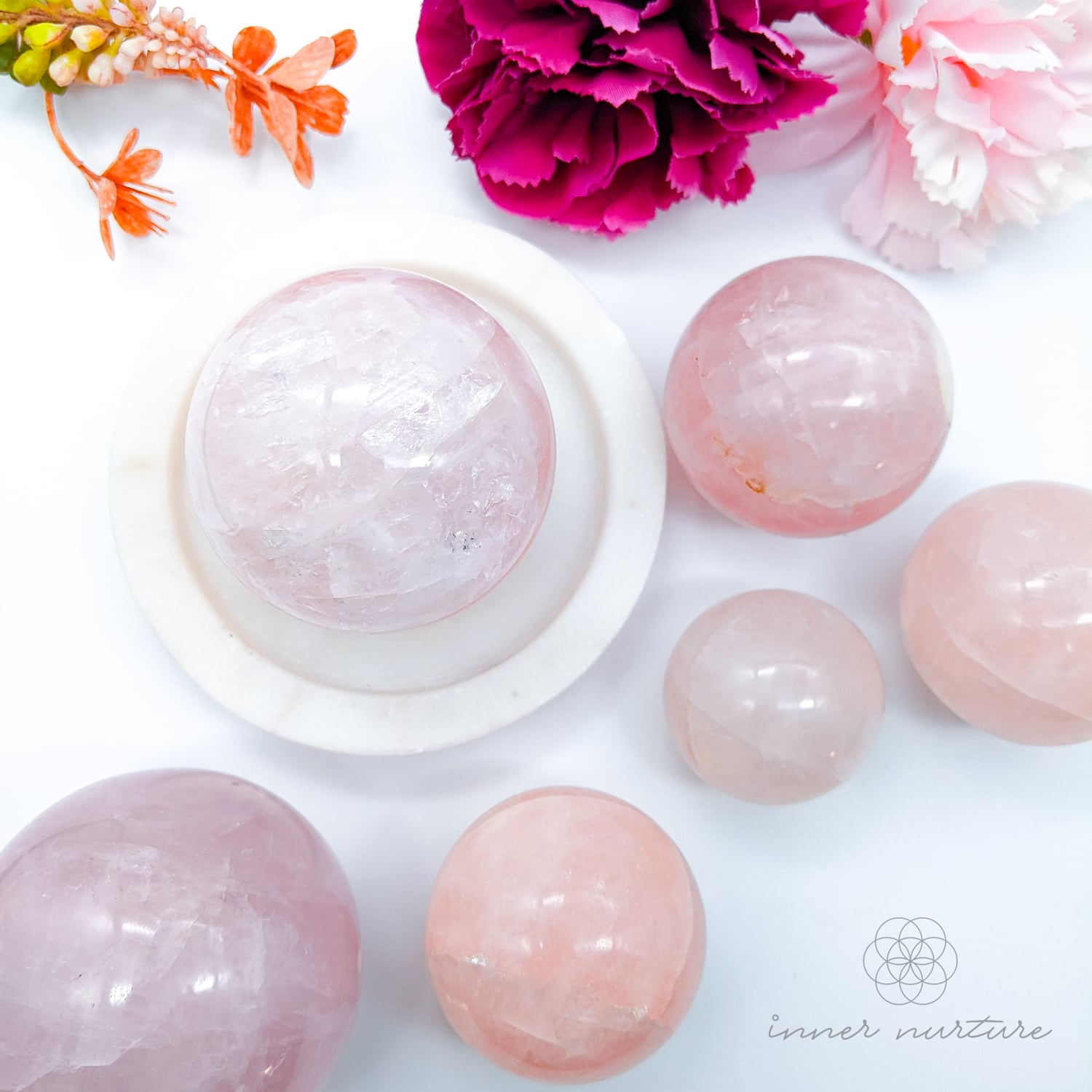 Rose Quartz Sphere | Crystal Shop Australia - Inner Nurture