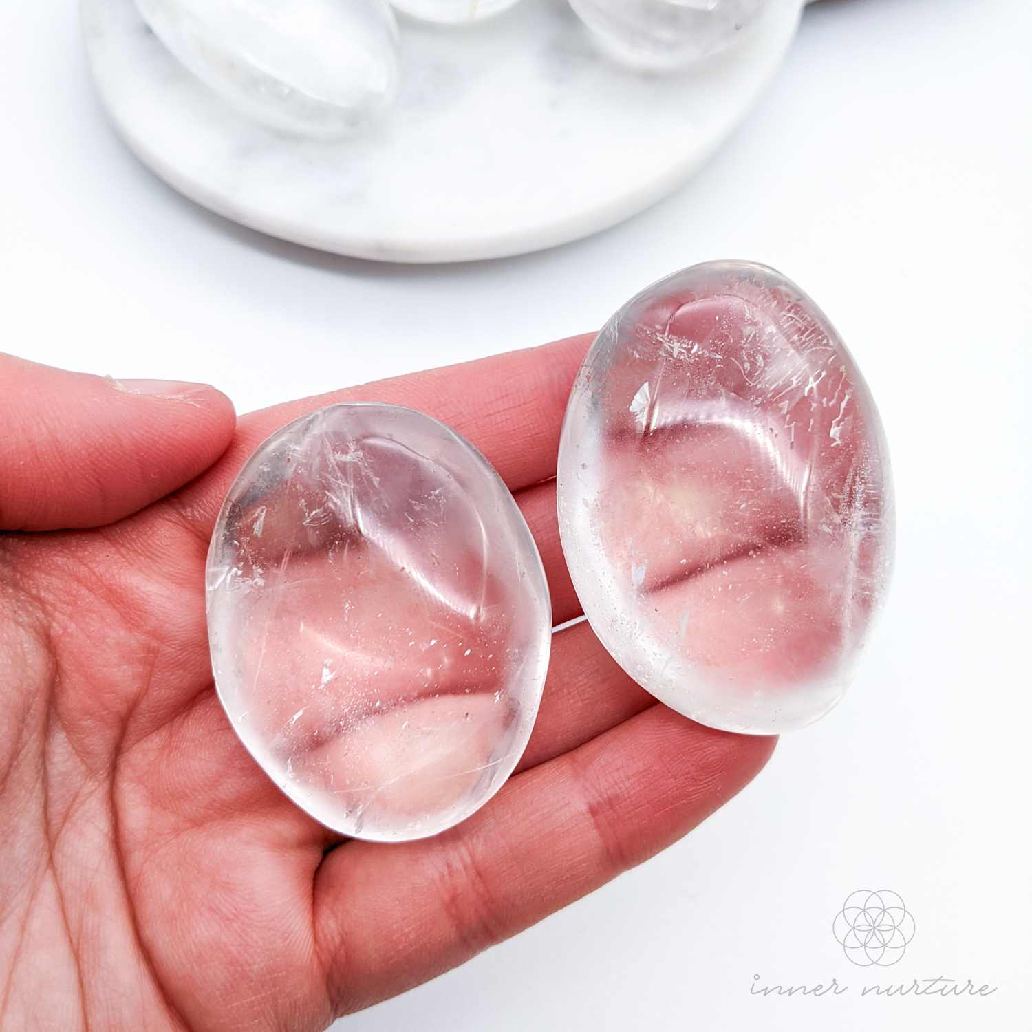 Clear Quartz Palm Stone - Crystals Australia