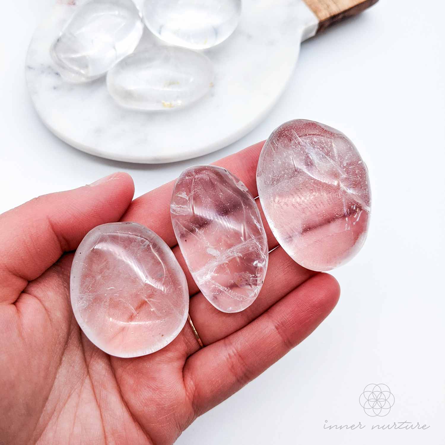 Clear Quartz Palm Stone - Crystals Australia