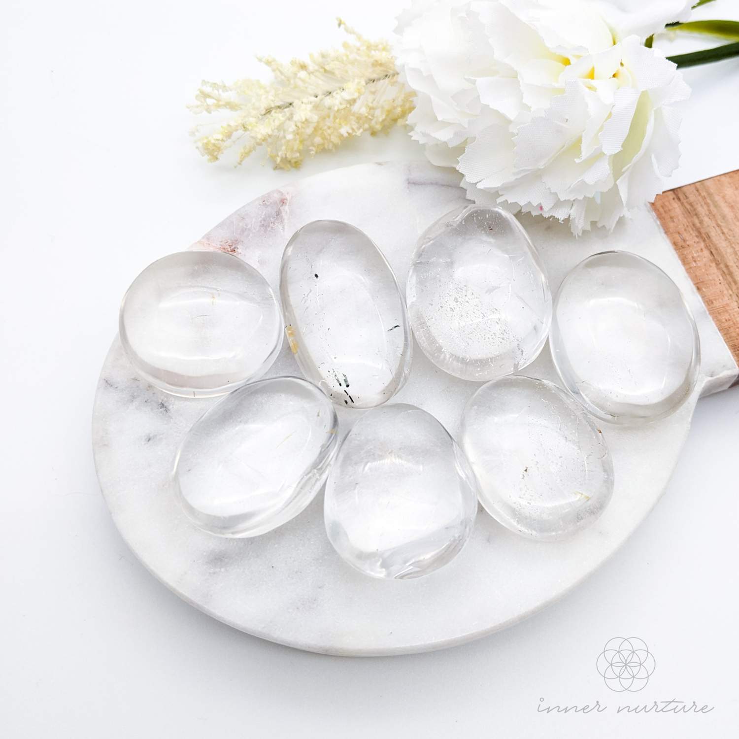 Clear Quartz Palm Stone - Crystals Australia
