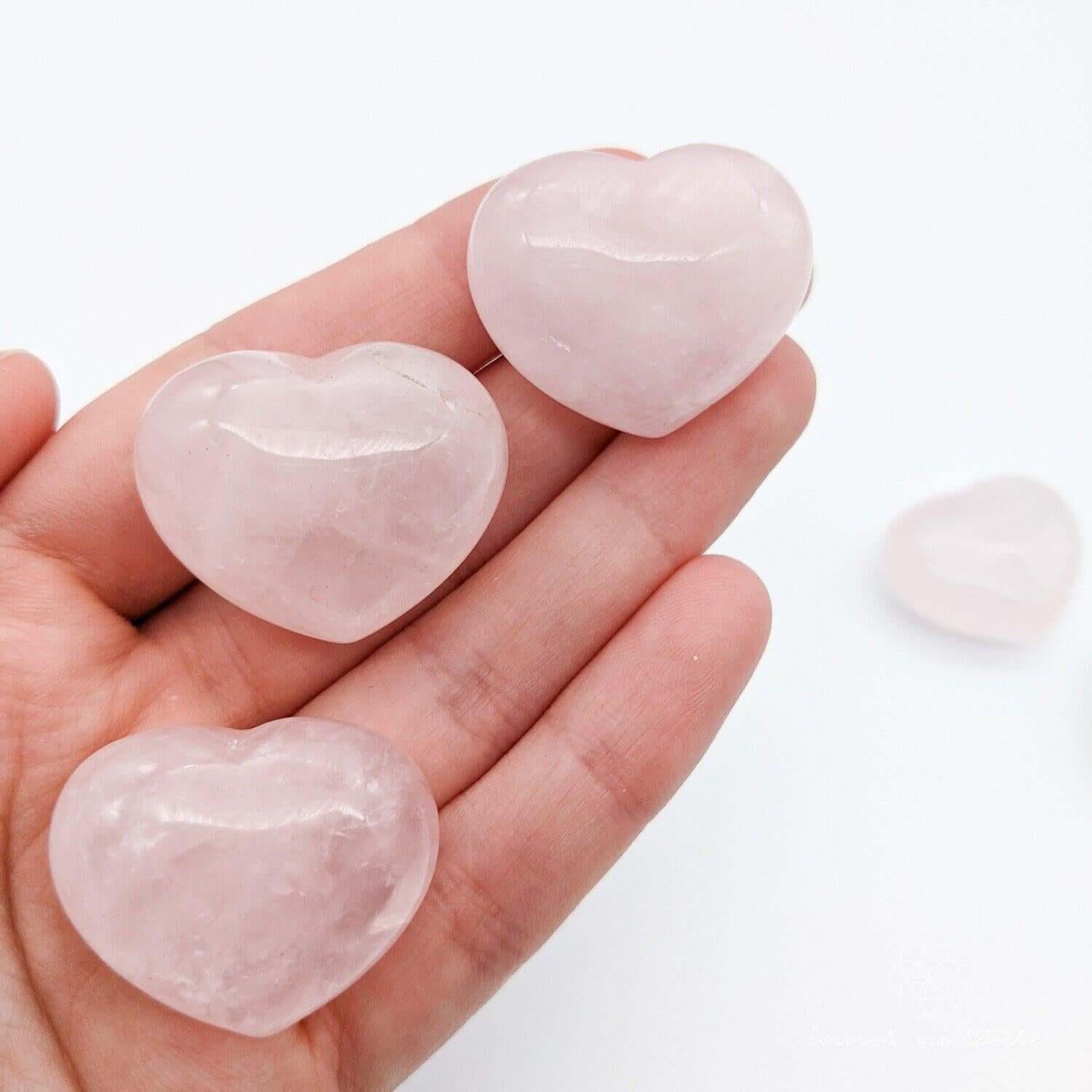 Rose Quartz Heart | Small (3cm) - Crystal Shop Australia | Inner Nurture - Ethically Sourced - Buy Crystals Online