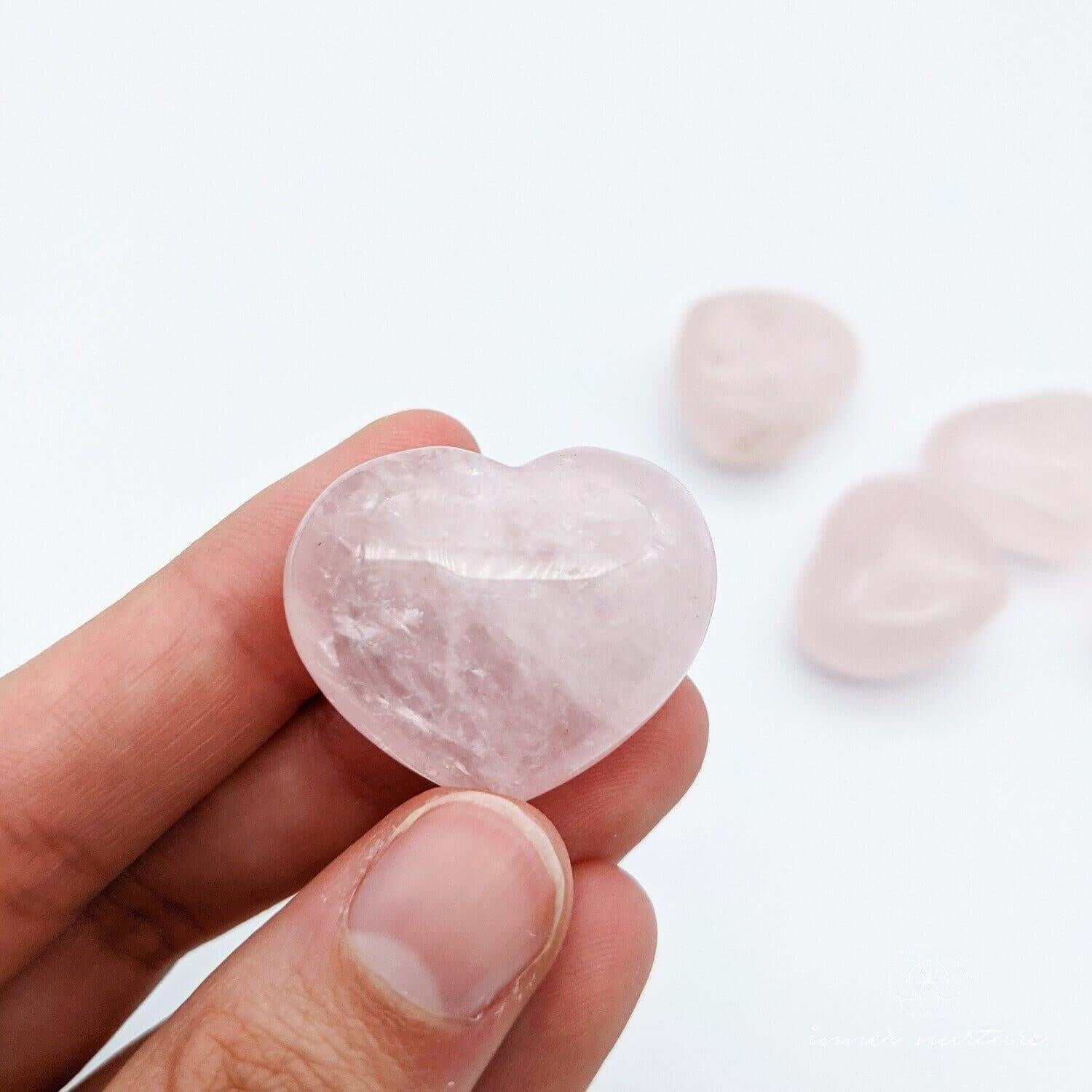 Rose Quartz Heart | Small (3cm) - Crystal Shop Australia | Inner Nurture - Ethically Sourced - Buy Crystals Online