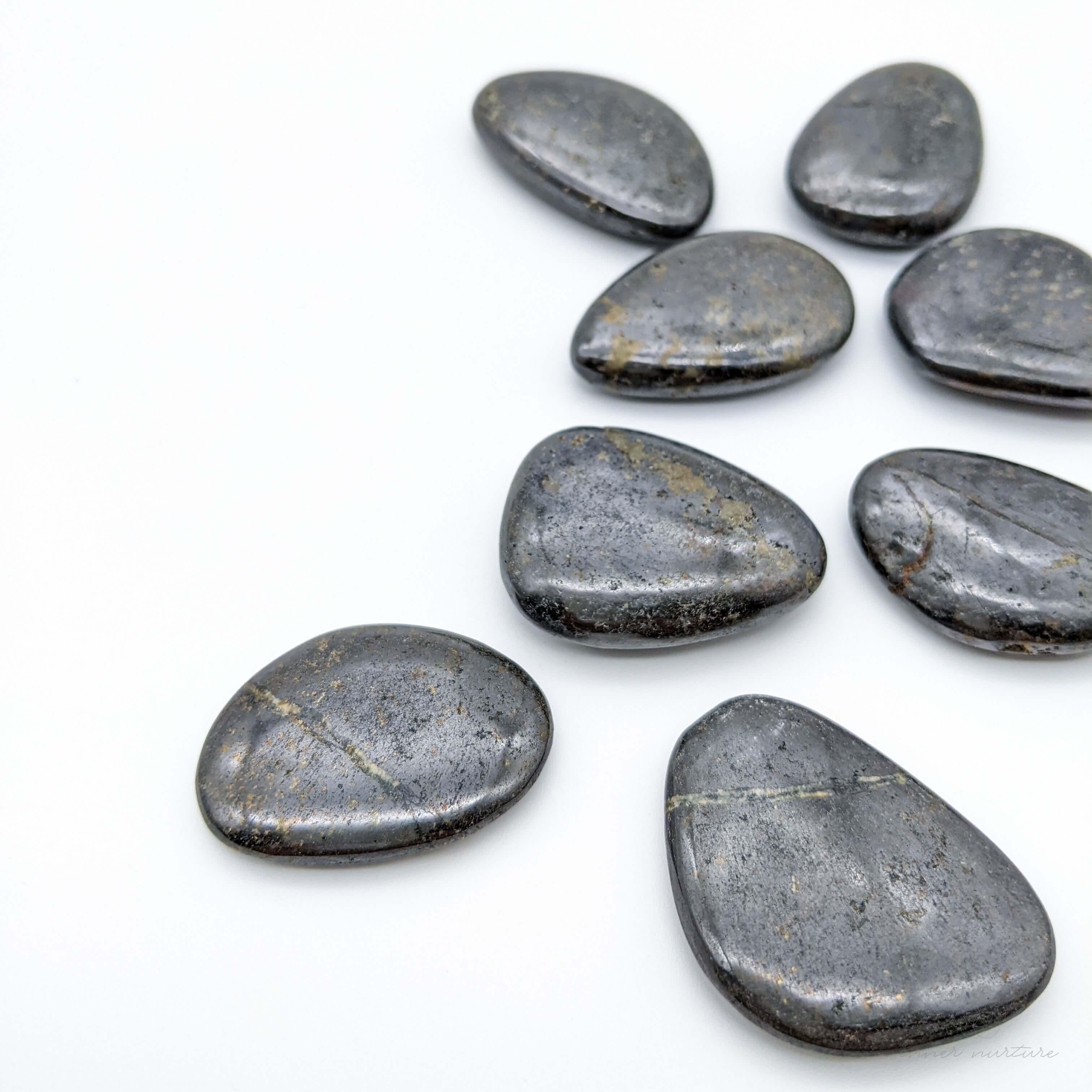 Hematite Palm Stone | Small - Crystal Shop Australia | Inner Nurture - Ethically Sourced - Buy Crystals Online
