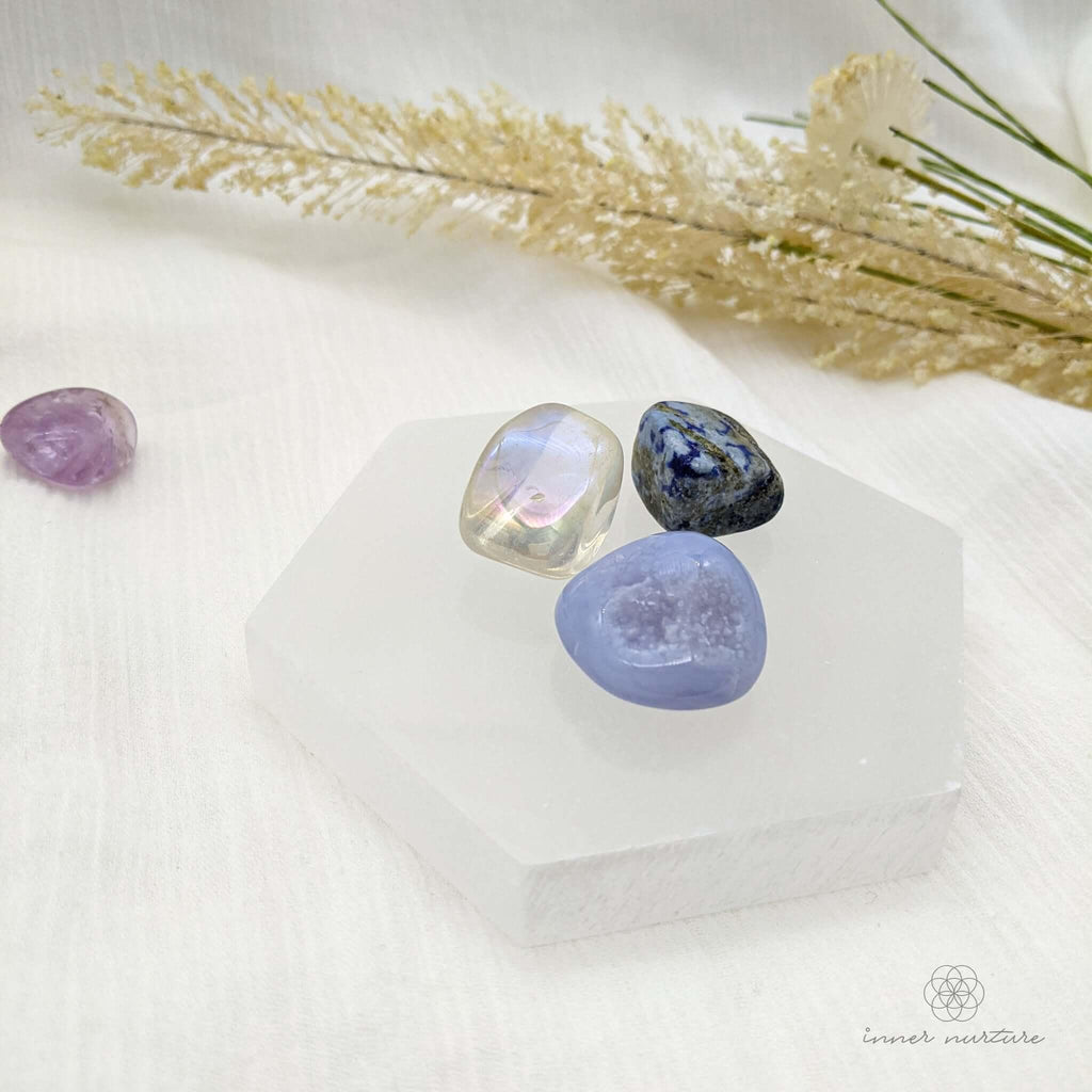 Selenite Charging Plate - Hexagonal | 10cm - Crystal Shop Australia | Inner Nurture - Ethically Sourced - Buy Crystals Online