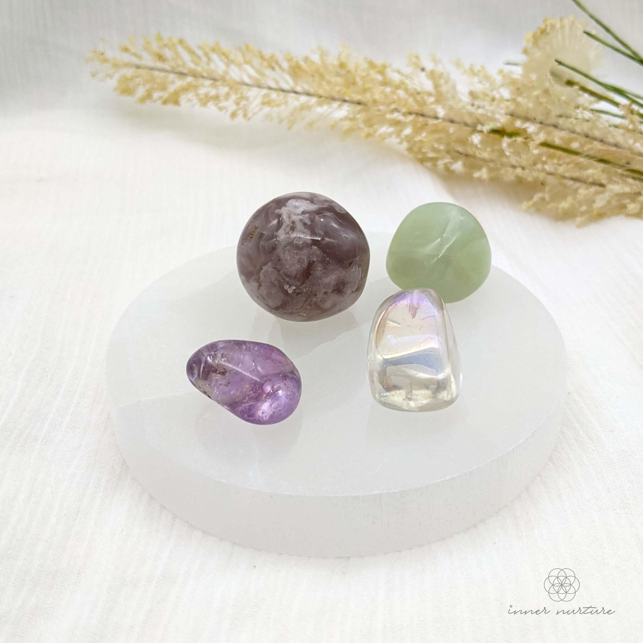 Selenite Charging Plate - Round | 10cm - Crystal Shop Australia | Inner Nurture - Ethically Sourced - Buy Crystals Online