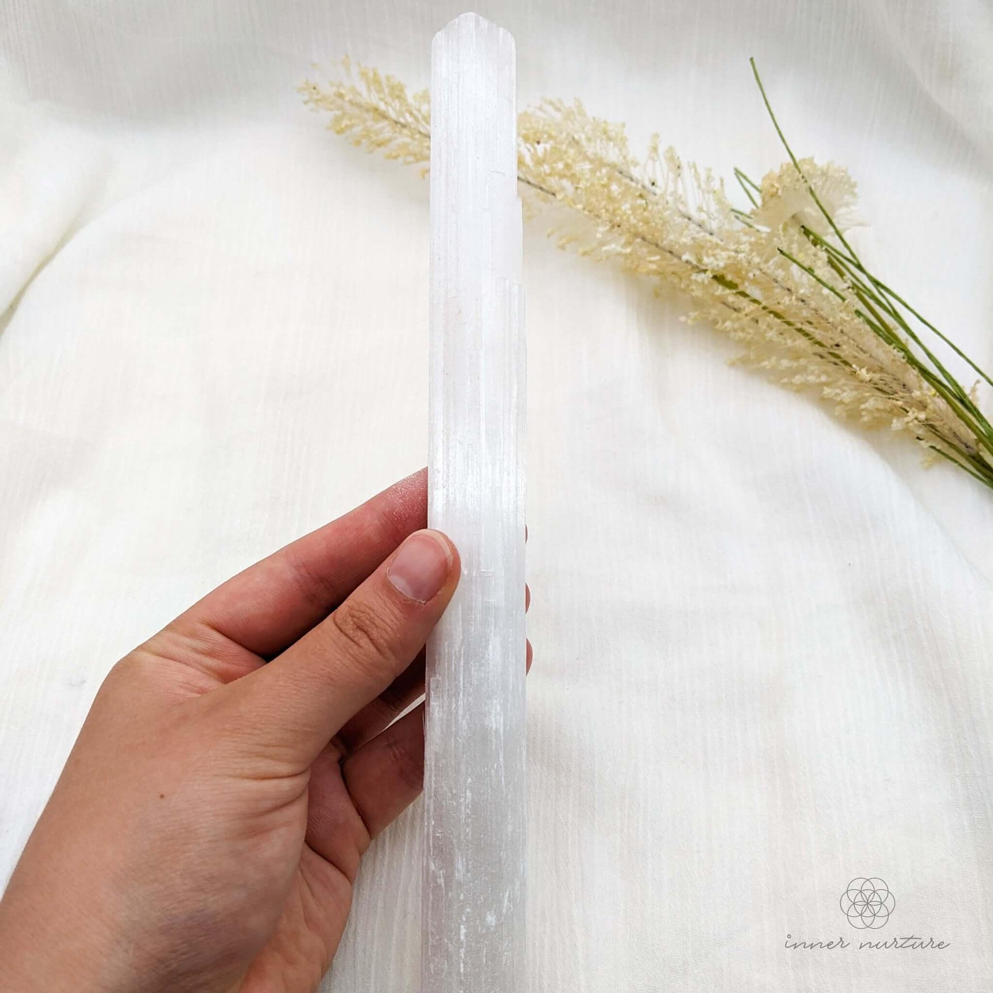 Selenite Cleansing Wand - Crystal Shop Australia | Inner Nurture - Ethically Sourced - Buy Crystals Online
