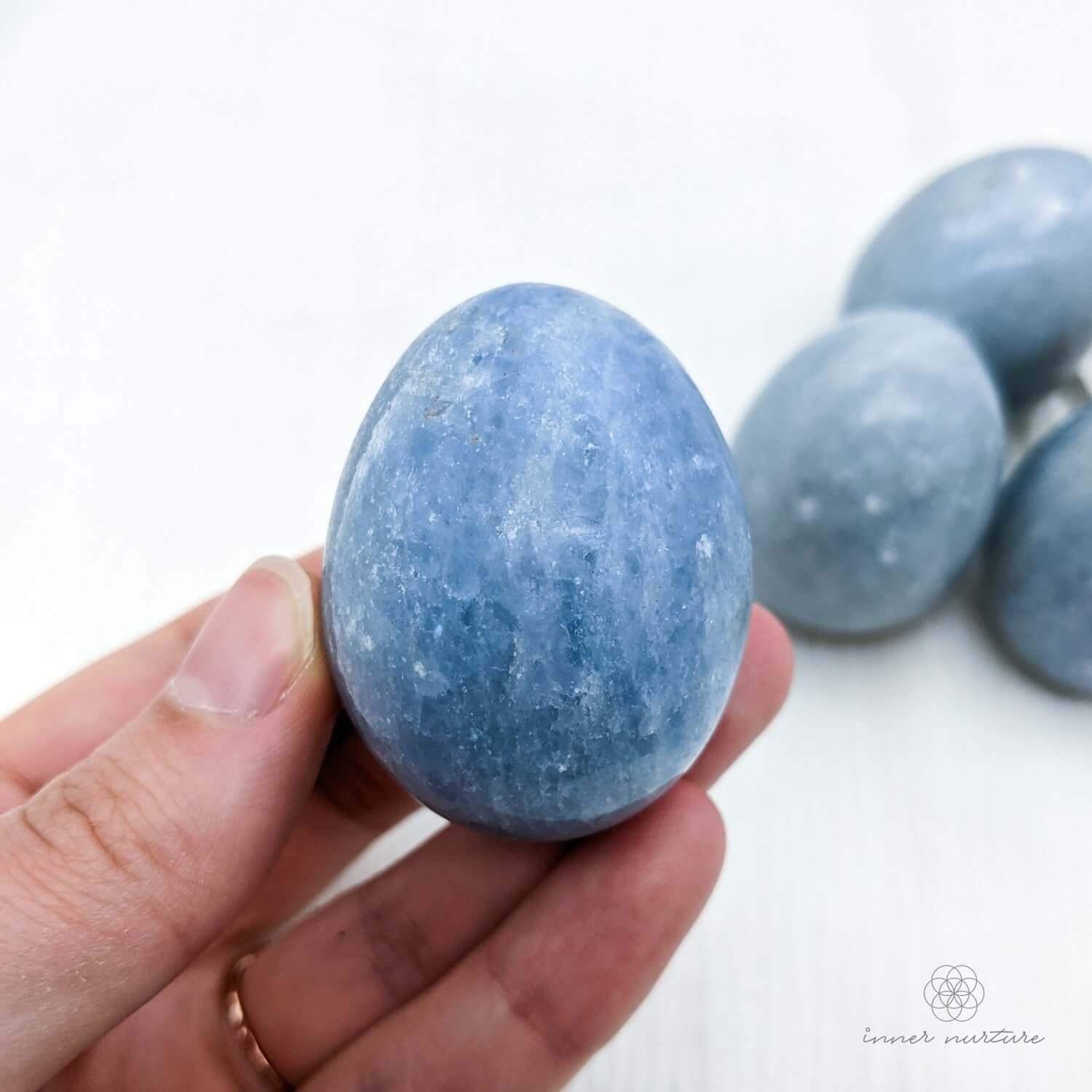 Blue Calcite Egg - Crystal Shop Australia | Inner Nurture - Ethically Sourced - Buy Crystals Online