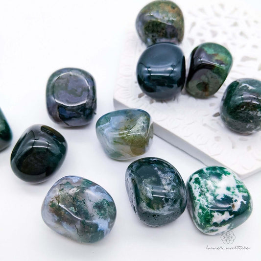 Moss Agate Tumble - Crystal Shop Australia | Inner Nurture - Ethically Sourced - Buy Crystals Online