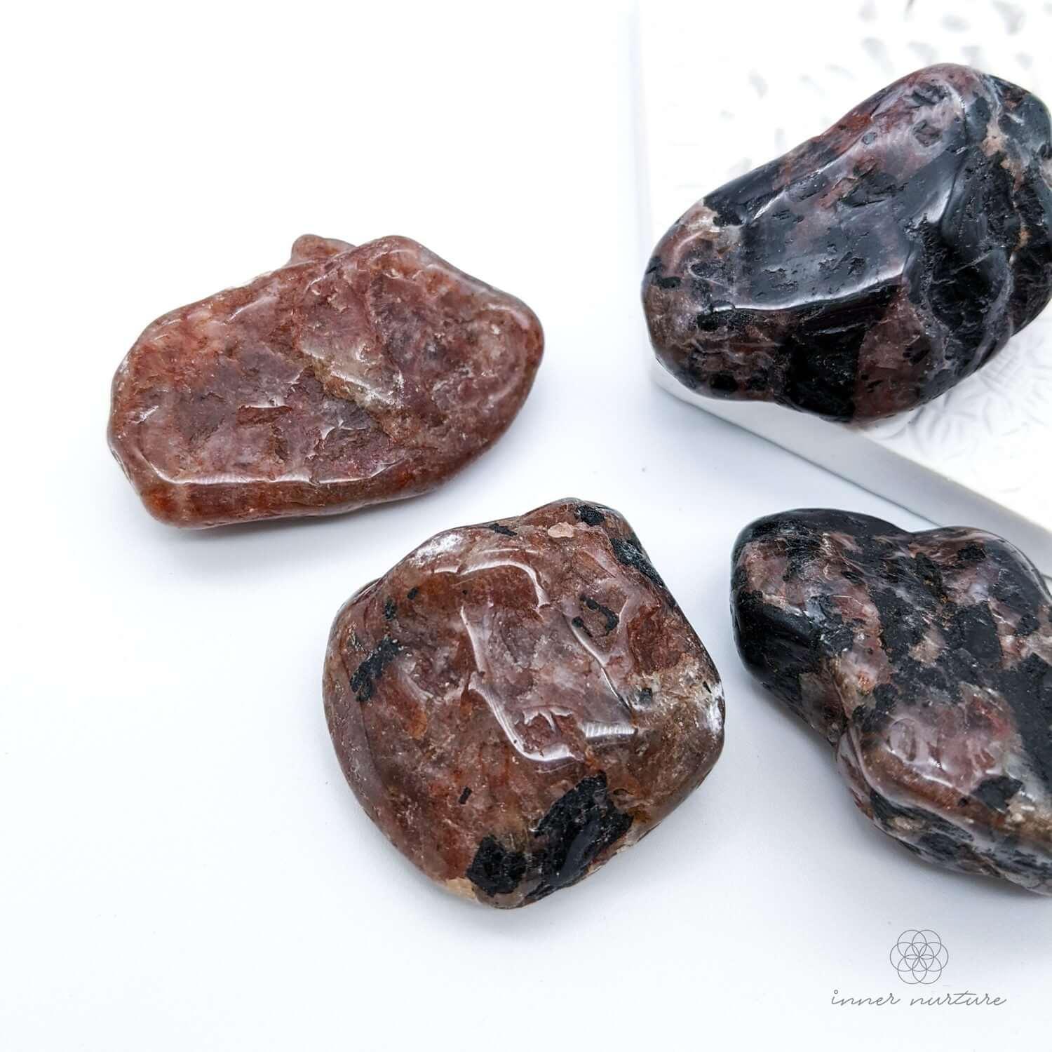 Black Tourmaline & Feldspar Semi-Tumble - Crystal Shop Australia | Inner Nurture - Ethically Sourced - Buy Crystals Online
