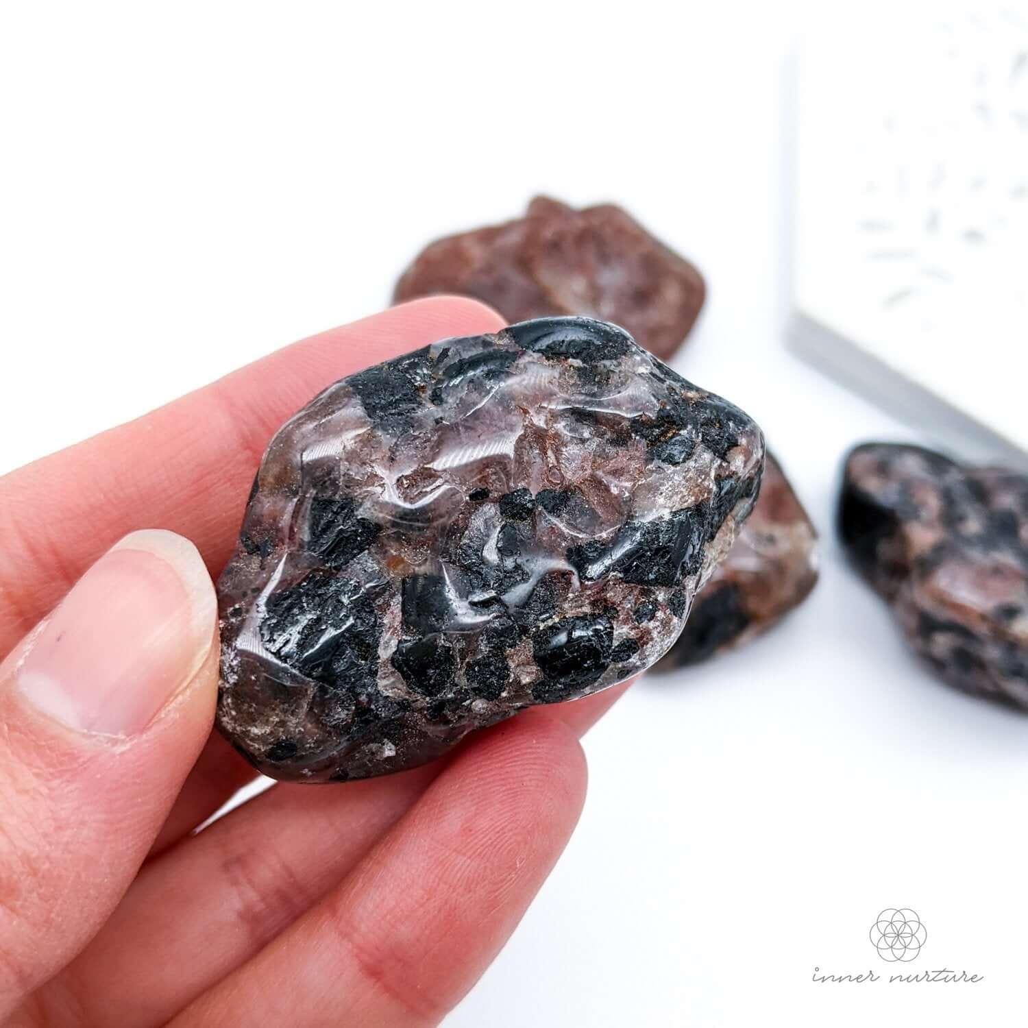 Black Tourmaline & Feldspar Semi-Tumble - Crystal Shop Australia | Inner Nurture - Ethically Sourced - Buy Crystals Online