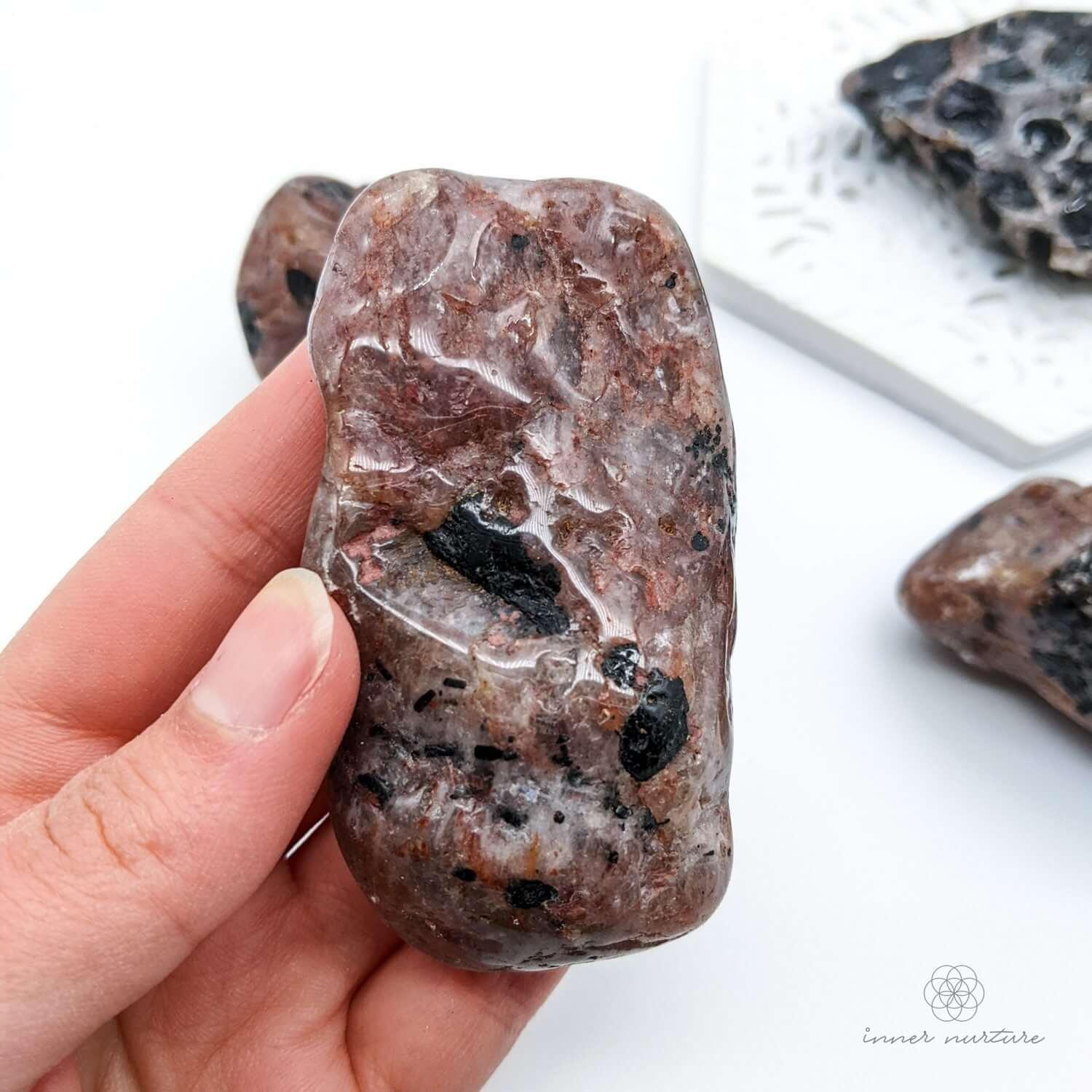 Black Tourmaline & Feldspar Semi-Tumble - Crystal Shop Australia | Inner Nurture - Ethically Sourced - Buy Crystals Online