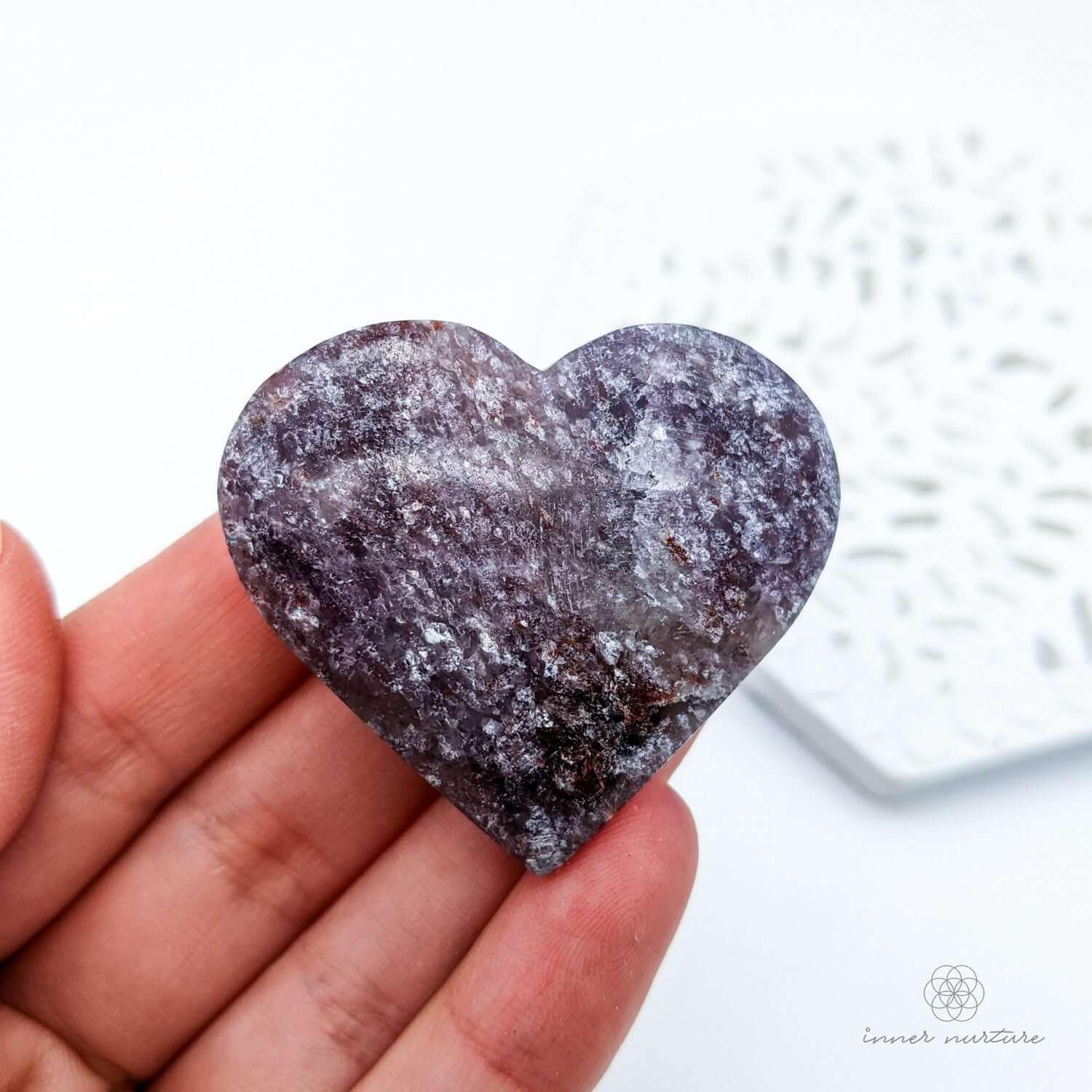 Lepidolite Puff Heart - Crystal Shop Australia | Inner Nurture - Ethically Sourced - Buy Crystals Online