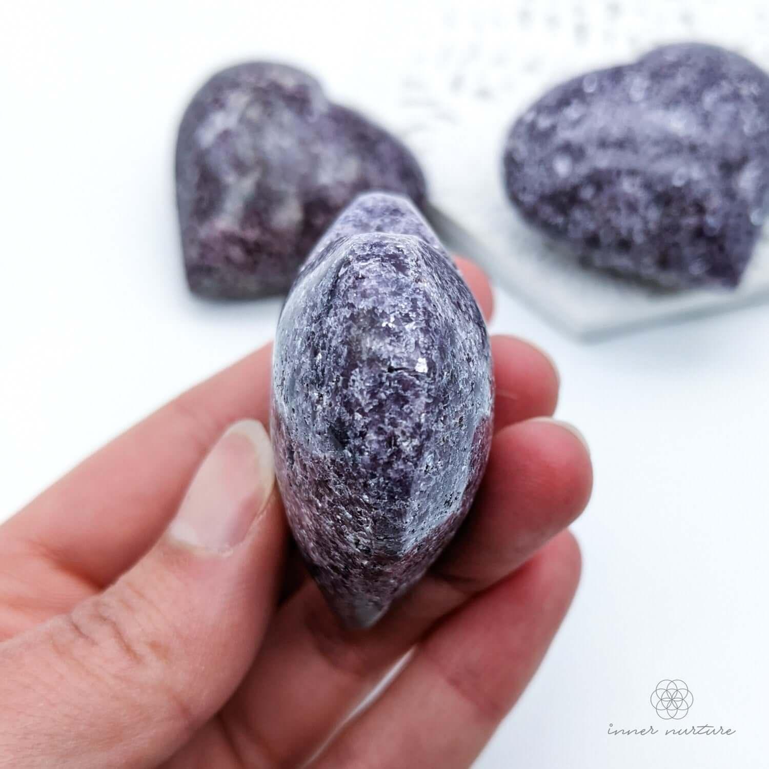 Lepidolite Puff Heart - Crystal Shop Australia | Inner Nurture - Ethically Sourced - Buy Crystals Online