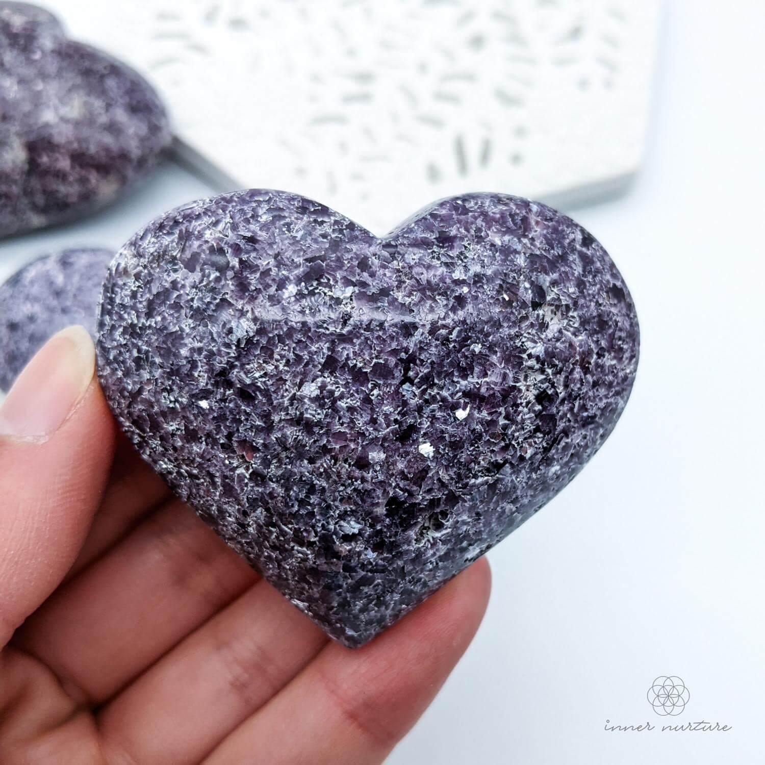 Lepidolite Puff Heart - Crystal Shop Australia | Inner Nurture - Ethically Sourced - Buy Crystals Online